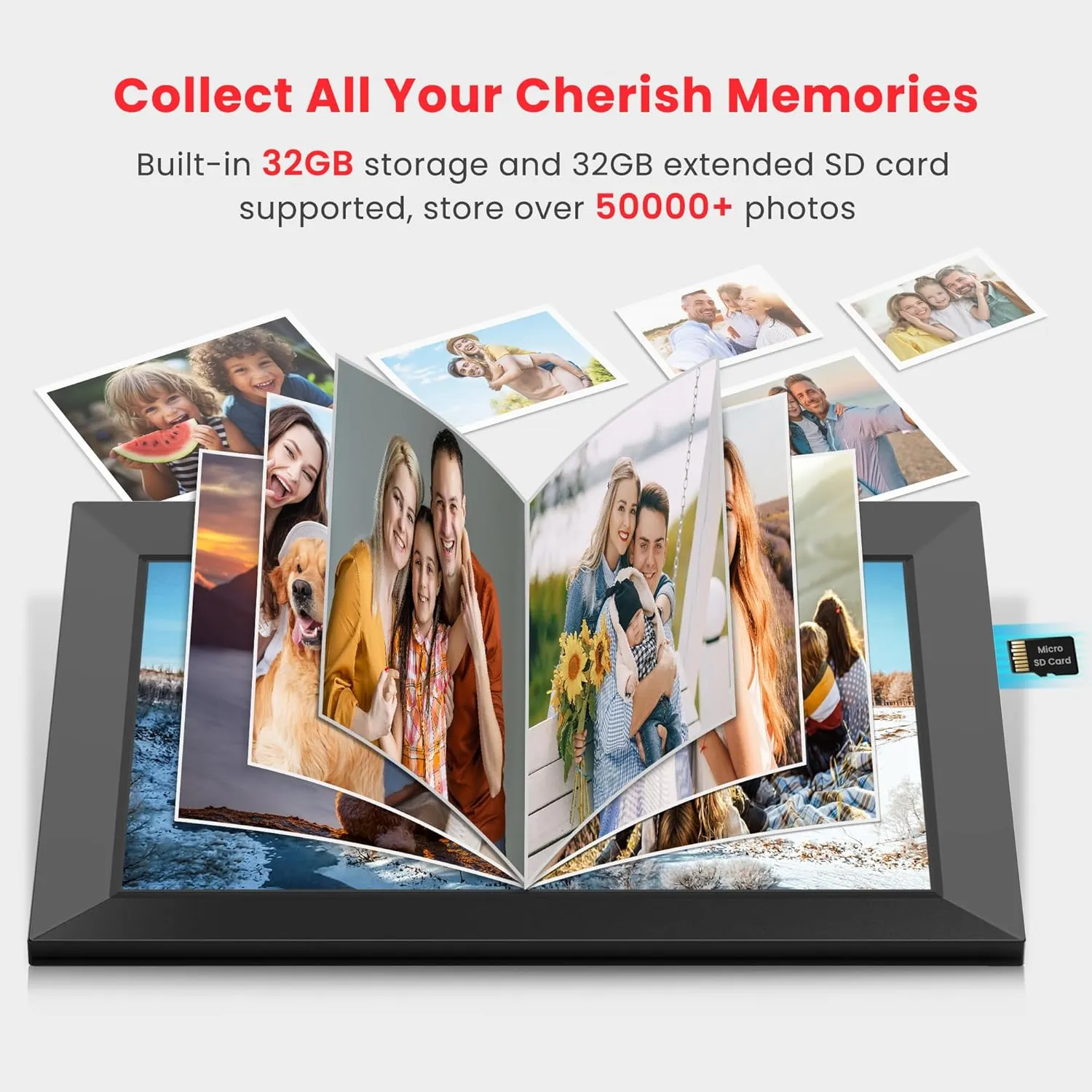 Frameo 10.1 Inch WiFi Digital Picture Frame, Smart Electronic Photo Frame with IPS Touch Screen 32GB Storage Auto-Rotate Wall Mounted Slideshow, Share Photos/Videos from Phone via Frameo APP (2 Pack)