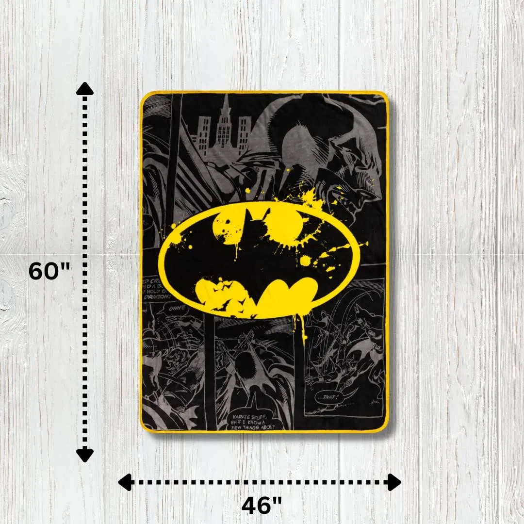 Franco Collectibles Batman Bedding Super Soft Micro Raschel Throw, 46 in x 60 in, (Official Licensed Product)