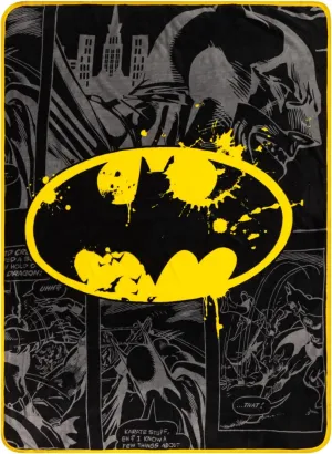 Franco Collectibles Batman Bedding Super Soft Micro Raschel Throw, 46 in x 60 in, (Official Licensed Product)