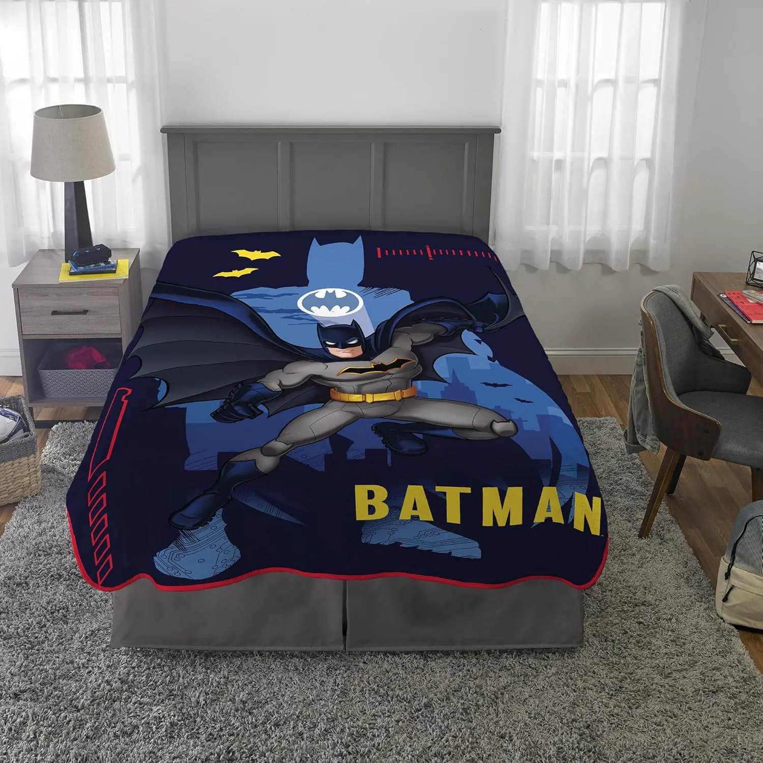 Franco Kids Bedding Super Soft Plush Micro Raschel Blanket, 62 in x 90 in, Batman
