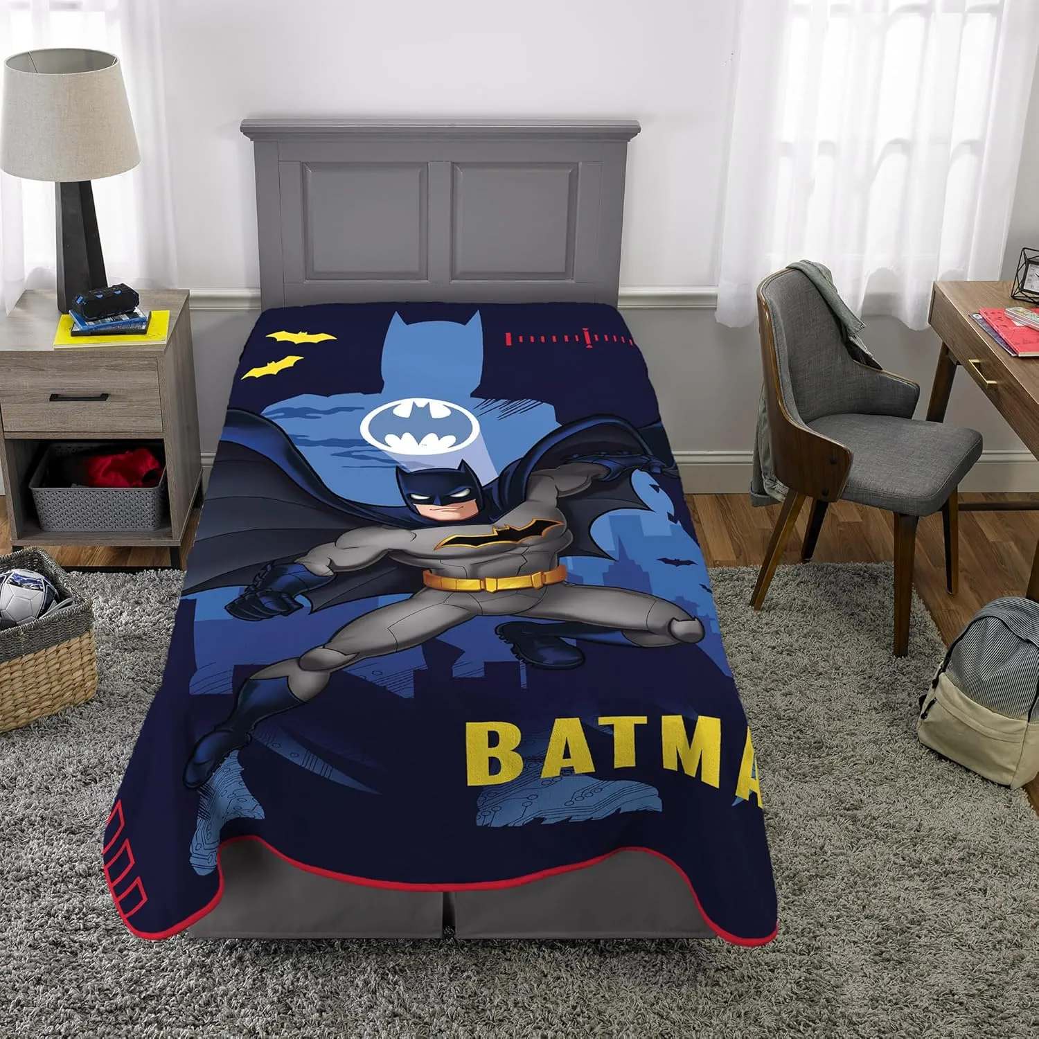 Franco Kids Bedding Super Soft Plush Micro Raschel Blanket, 62 in x 90 in, Batman