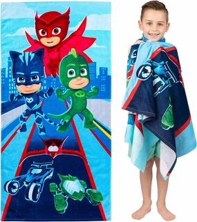 Franco Kids Super Soft Cotton Bath/Pool/Beach Towel, 58 in x 28 in, PJ Masks