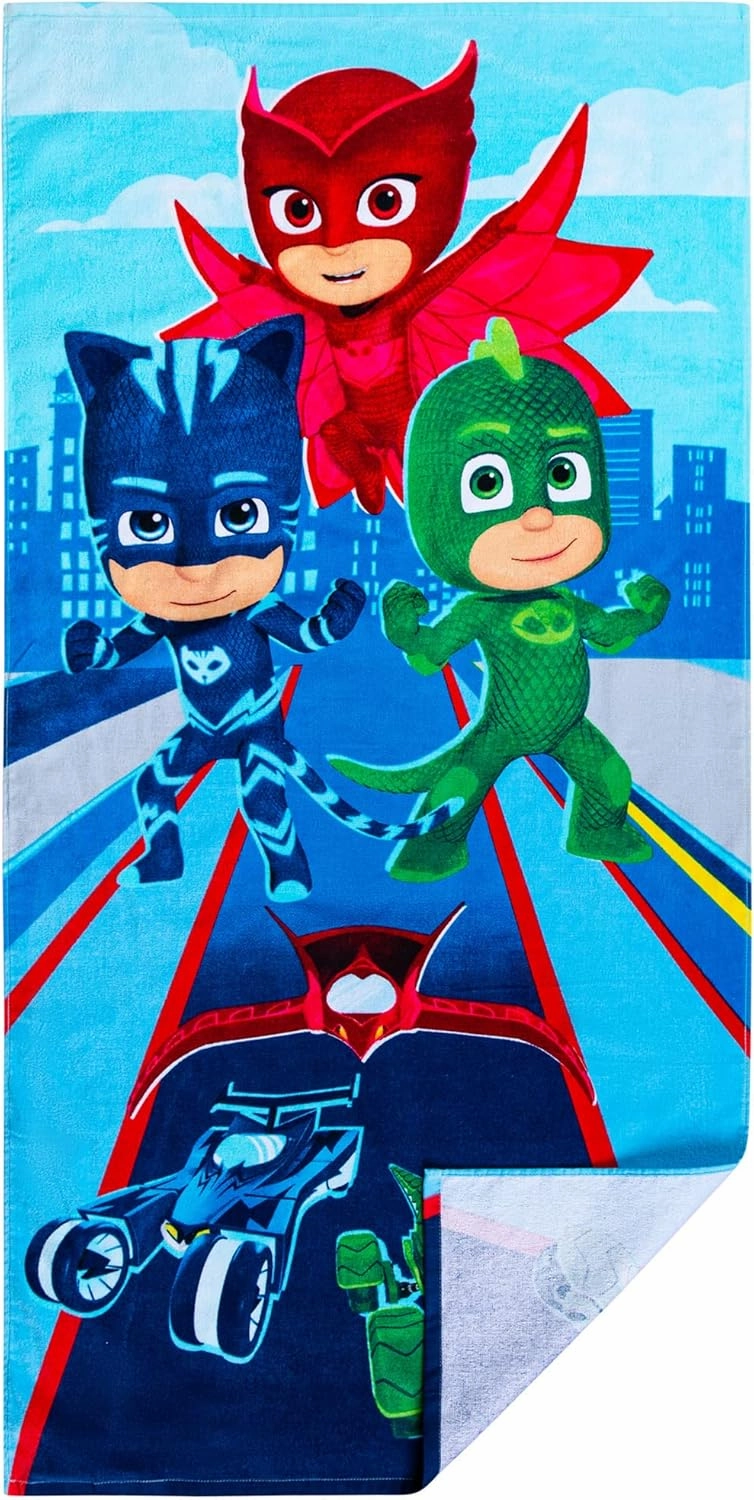 Franco Kids Super Soft Cotton Bath/Pool/Beach Towel, 58 in x 28 in, PJ Masks
