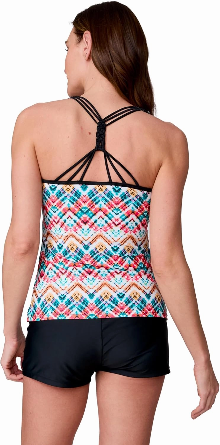Free Country Women's Macrame Back Tankini Top
