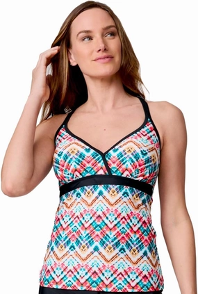 Free Country Women's Macrame Back Tankini Top