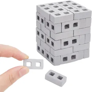 FREEBLOSS 70Pcs Mini Bricks Miniature Bricks for Crafts Tiny Bricks for Landscaping Mini Cinder Blocks 1/12 Scale Mini Blocks for Dollhouse Diorama Materials
