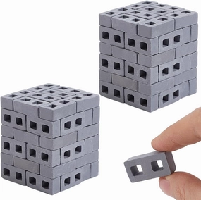 FREEBLOSS 100Pcs Mini Bricks Miniature Bricks for Crafts Tiny Bricks for Landscaping Mini Cinder Blocks 1/12 Scale Mini Blocks for Dollhouse Diorama Materials