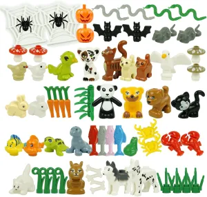 Friends Animals Figures Set, City Building Block Parts and Pieces, Farm Zoo Sea People Pets Animal Accessories Bricks Toy Gift for Kids, Educational Toys Fit with Major Brand
