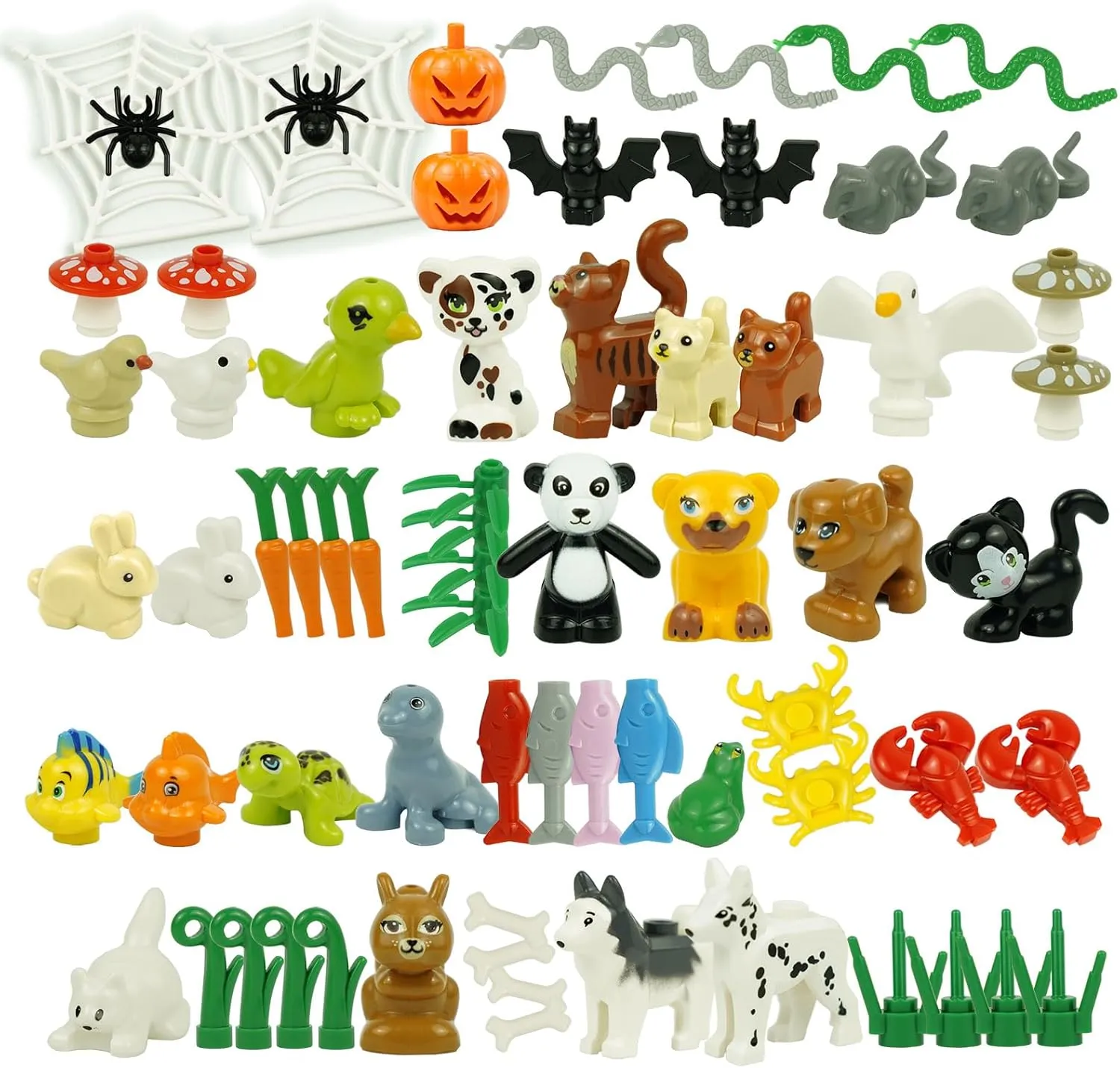 Friends Animals Figures Set, City Building Block Parts and Pieces, Farm Zoo Sea People Pets Animal Accessories Bricks Toy Gift for Kids, Educational Toys Fit with Major Brand
