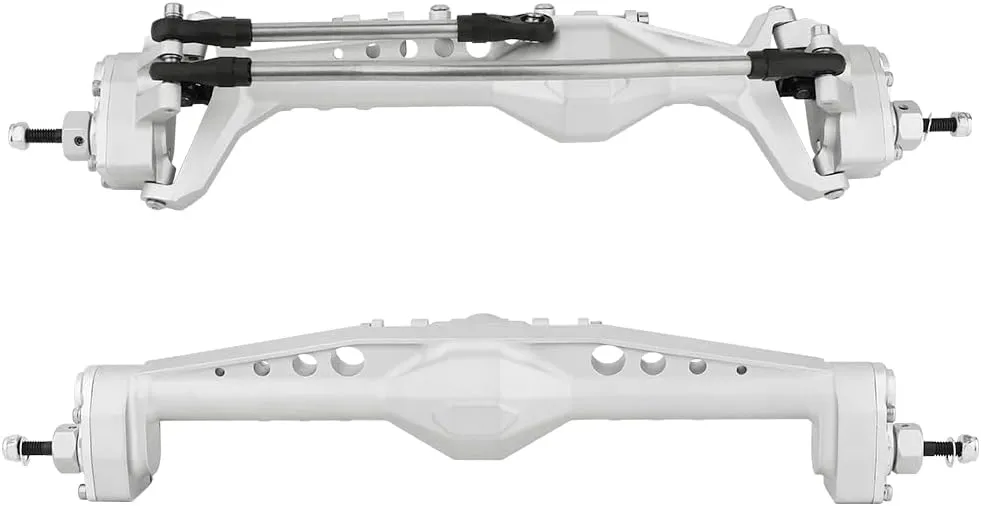 Full CNC Aluminum Alloy Front Rear Portal Axle for 1/10 RC Crawler Car Axial Capra 1.9 UTB, Completes Axle Set Metal Upgrades (Silver)