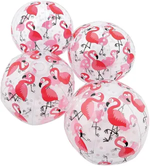 Fun Express Flamingo Print Beach Balls – Colorful, Vibrant Toy Balls Tropical Flamingo Design for Pool Parties – Beach Days Summer Fun and Outdoor Play – Ideal for Kids and Adults 11" Size – 12 Pieces