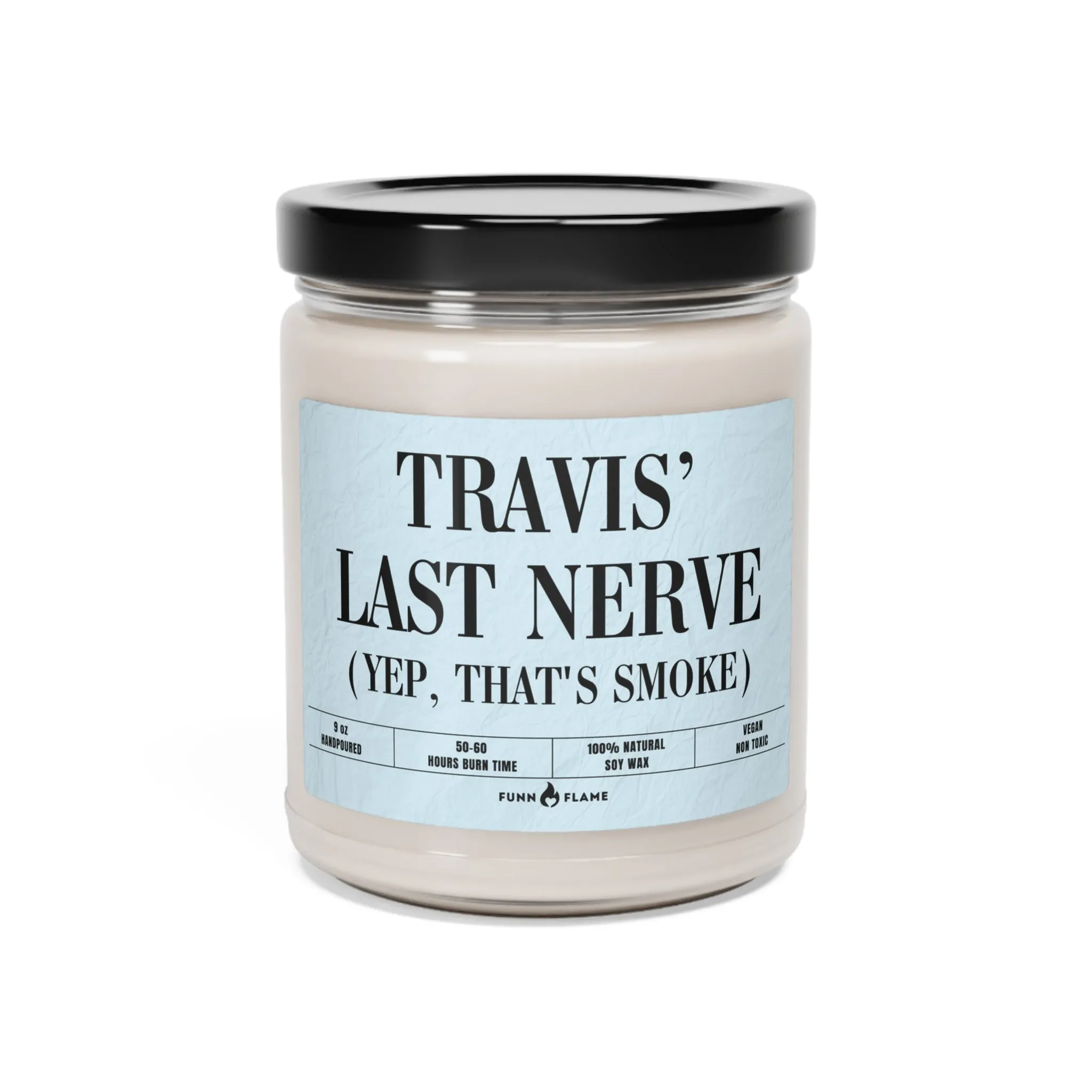 Funny Custom Candle, Last Nerve, Personalized Name Candle Gift (Blue), Custom Name Candle, Funny Gift, 100% Vegan Soy Wax Scented Candle, Eco-Friendly
