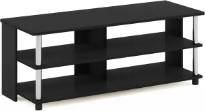 Furinno Sully 3-Tier Stand for TV up to 48 Inch, Americano/Chrome