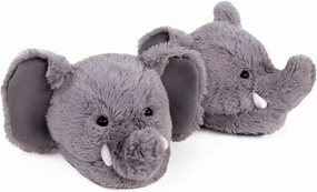 Fuzzy Elephant Slippers for Women and Men - Fluffy Plush Animal Slippers for Adults