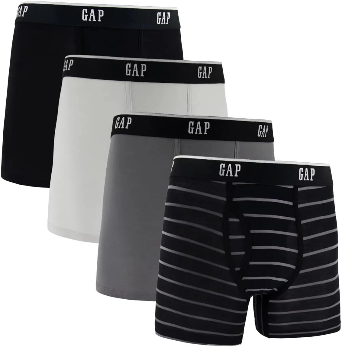GAP Men's Underwear, Ultra Soft Modal Fabric with Fly Pouch Boxer Brief for Men, 4-Pack