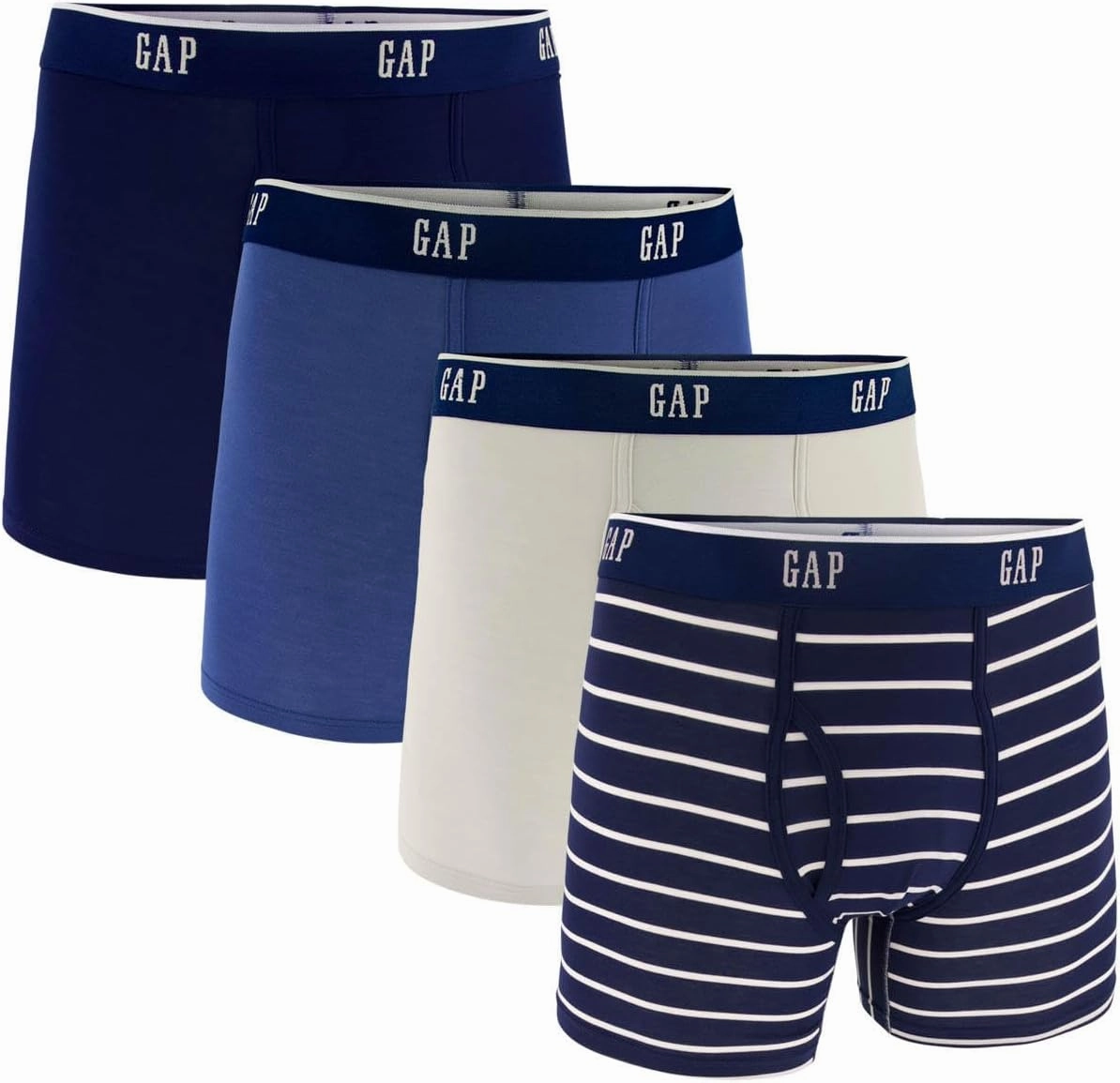 GAP Men's Underwear, Ultra Soft Modal Fabric with Fly Pouch Boxer Brief for Men, 4-Pack