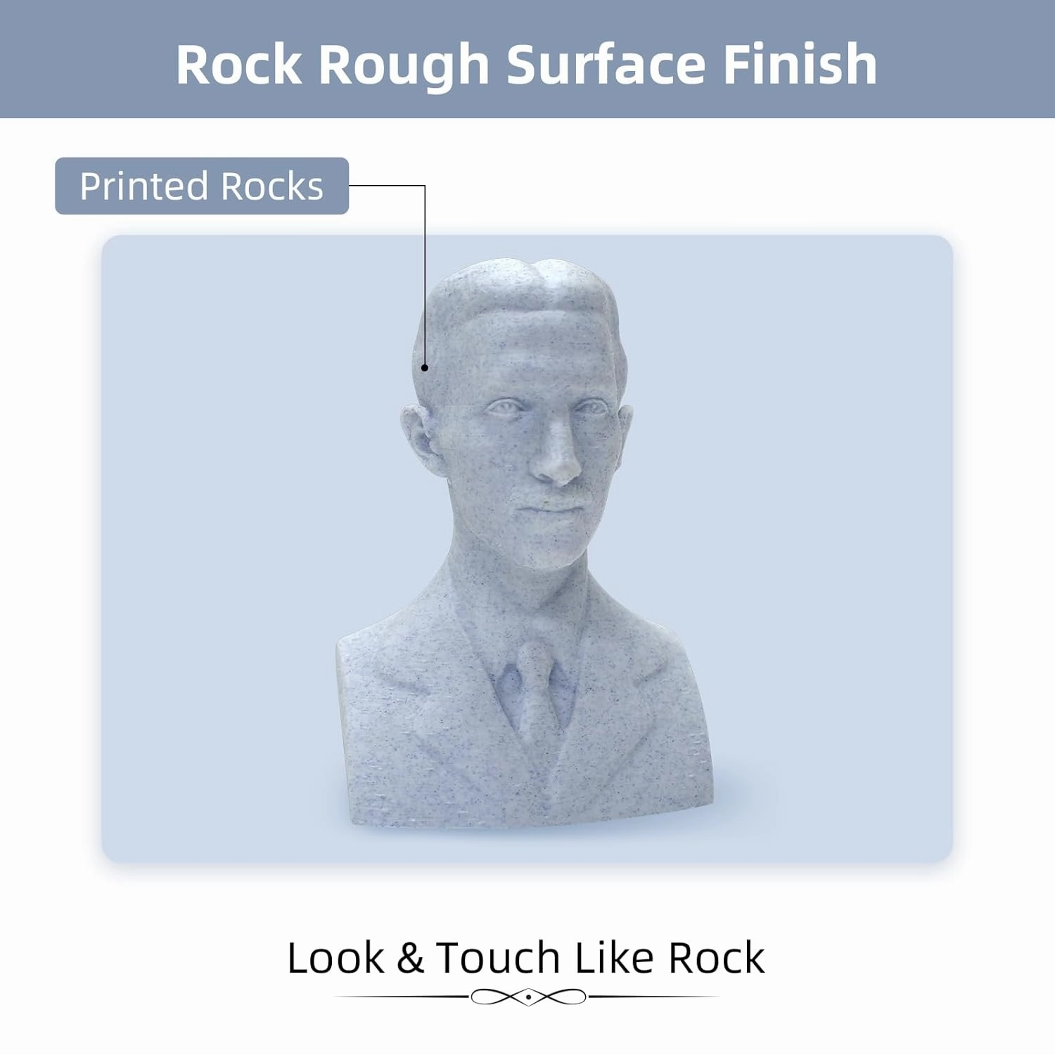 Geeetech Marble PLA Filament, Stone-Like Appearance, 1.75mm 3D Printing Filament 1kg(2.2lbs), Dimensional Accuracy  /- 0.03 mm, Marble White-Blue Stone Color, Fit Most FDM Printer