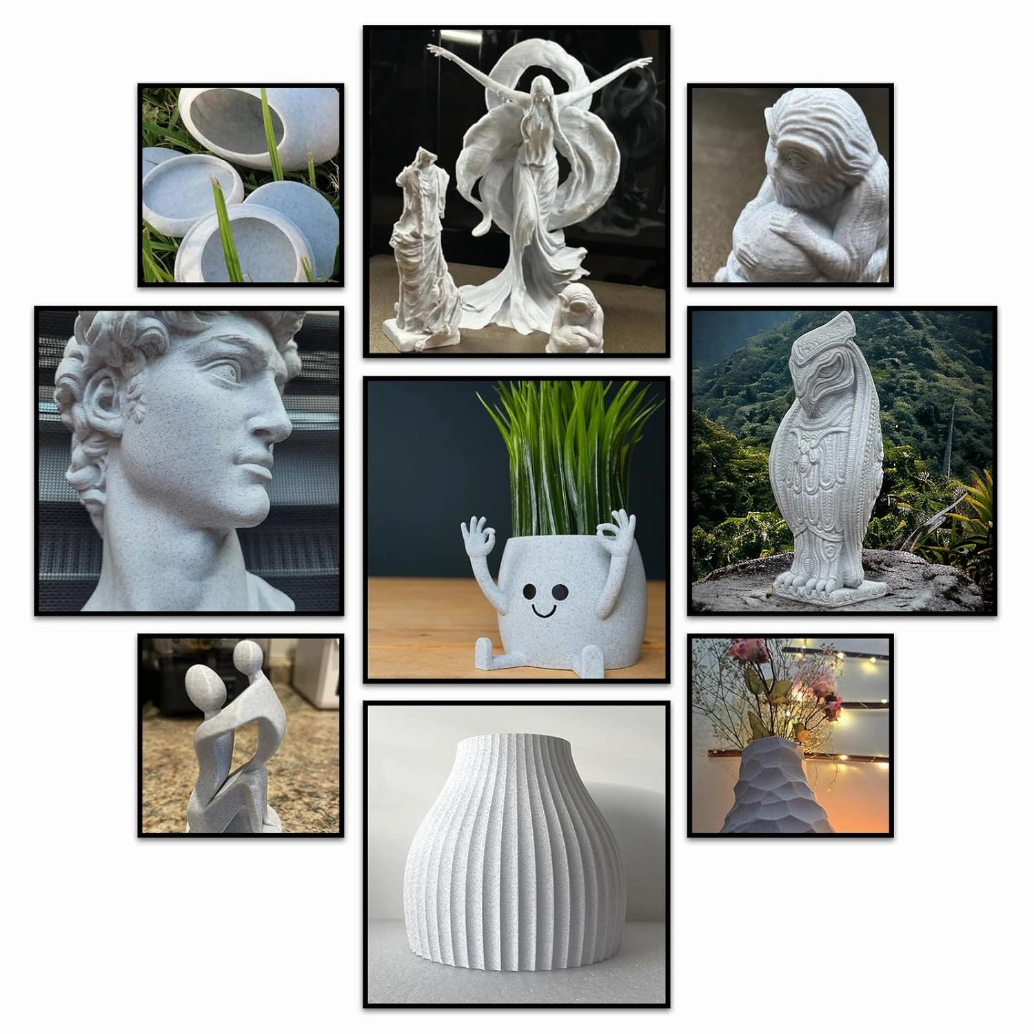 Geeetech Marble PLA Filament, Stone-Like Appearance, 1.75mm 3D Printing Filament 1kg(2.2lbs), Dimensional Accuracy  /- 0.03 mm, Marble White-Blue Stone Color, Fit Most FDM Printer