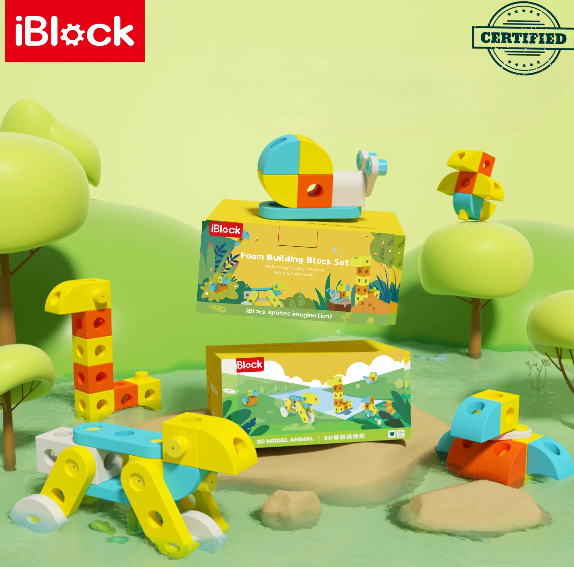 Giant Foam Building Block Set for Imaginative Construction and STEM Learning, Kid’s Safe and Entertaining Playset