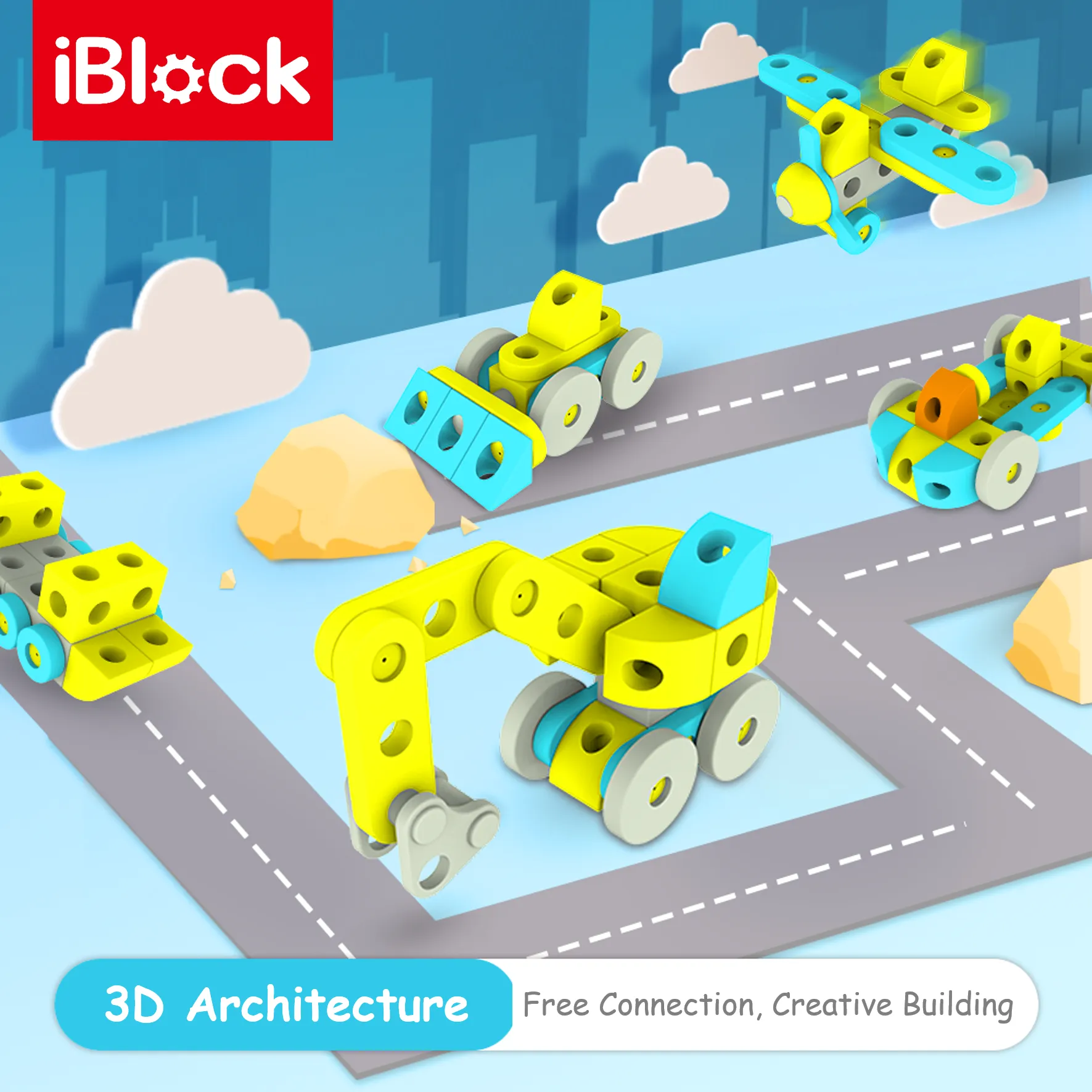 Giant Foam Building Block Set of Transport Model