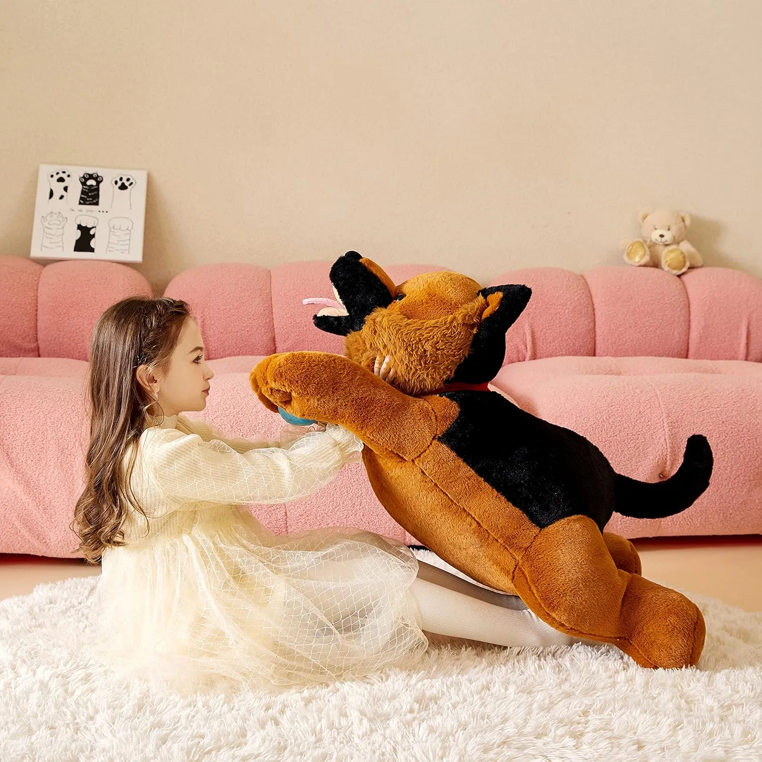 Giant German Shepherd Dog Stuffed Animal Plush Soft Toy,30" Large Cuddly Puppy Toys Jumbo Cute Big Size Huge Plushy Plushie,Birthday Gifts for Kid