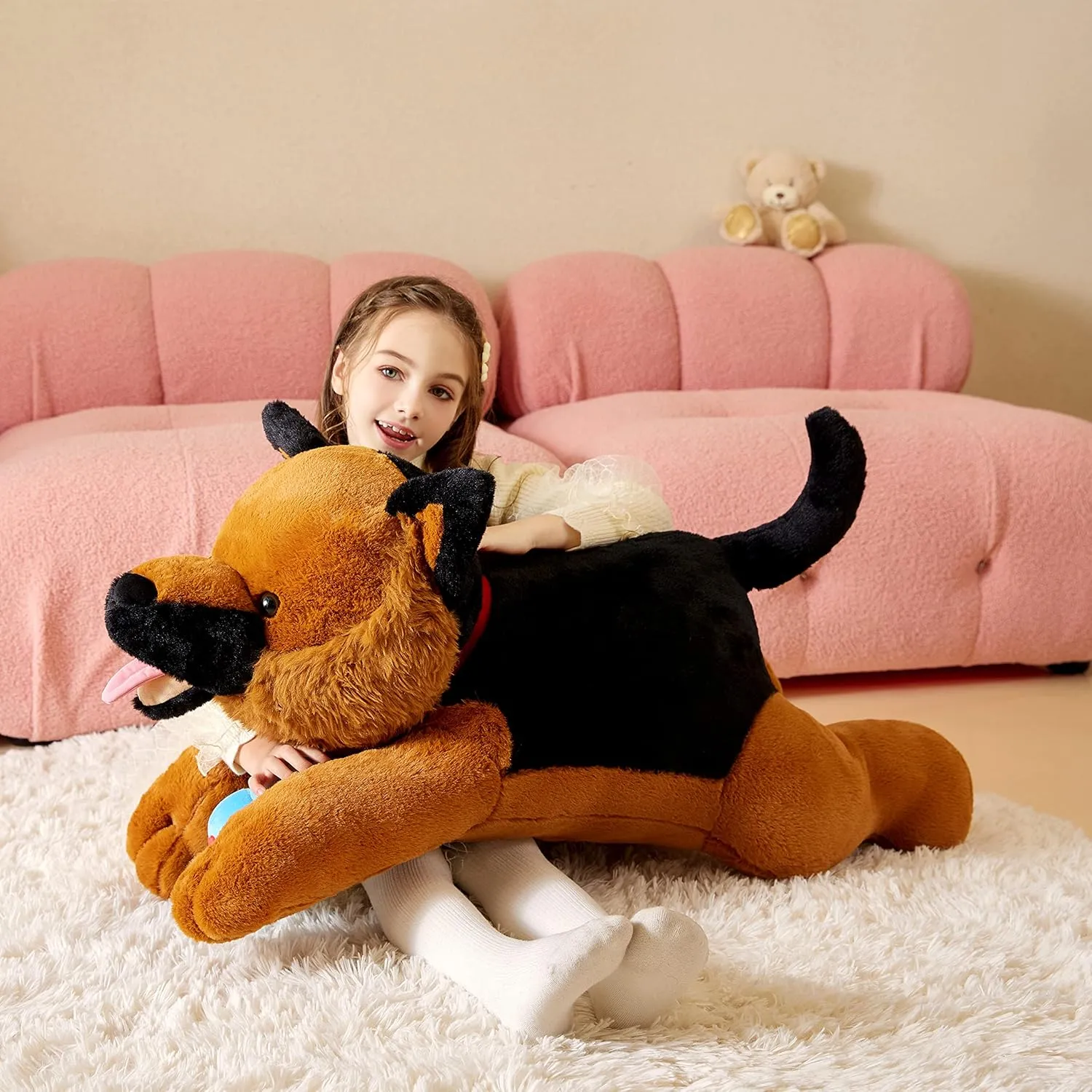 Giant German Shepherd Dog Stuffed Animal Plush Soft Toy,30" Large Cuddly Puppy Toys Jumbo Cute Big Size Huge Plushy Plushie,Birthday Gifts for Kid