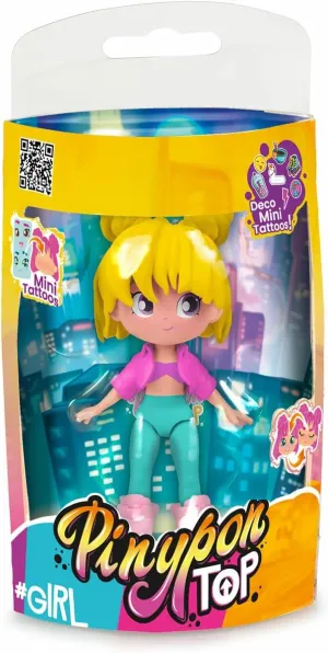 Girls Blonde, Girl TOP Blonde with Street Style Outfit, 11cm Articulated Arm and Leg Figure, Double-Sided and Interchangeable Clothes and Shoes,  4 Years, Famous (PNN00100)