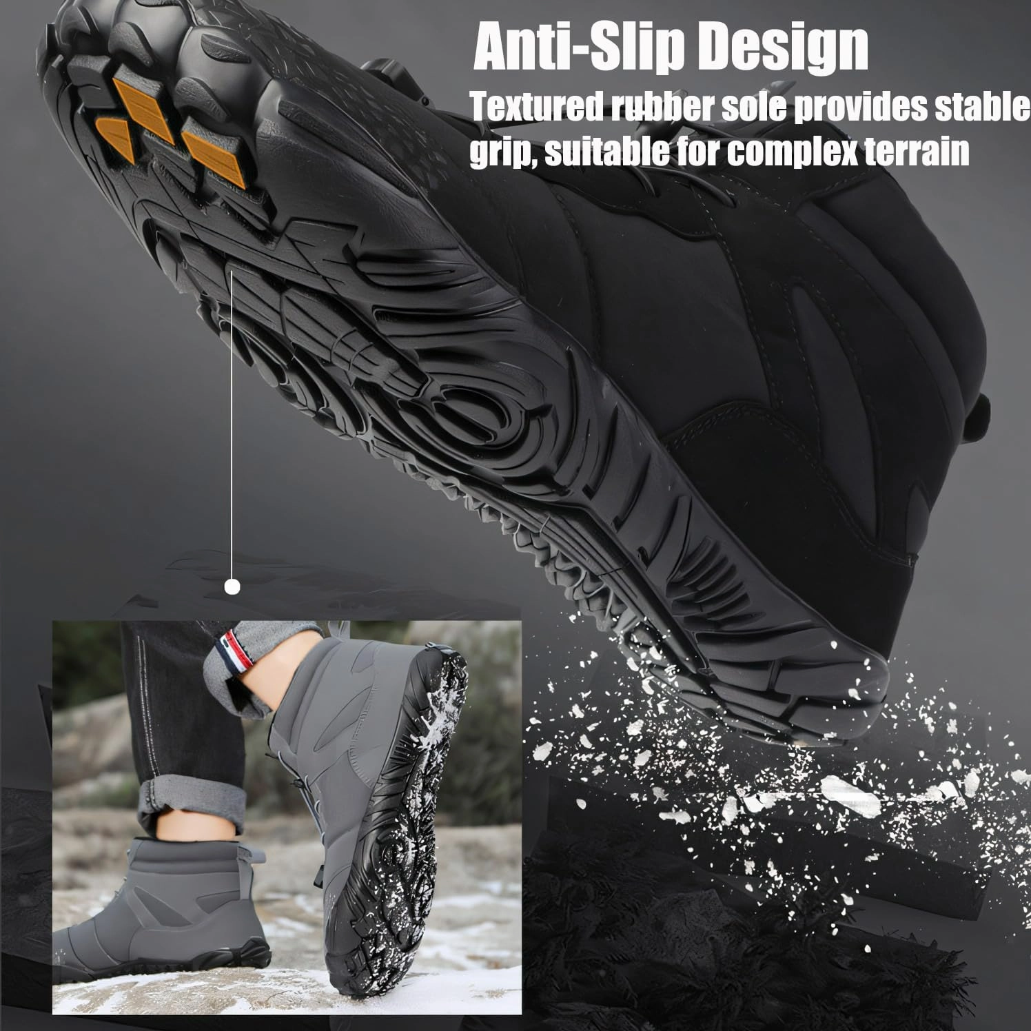 Glacia Barefoot Shoes Women Men, 2025 New Winter Warm Comfortable Non-Slip Barefoot Boots