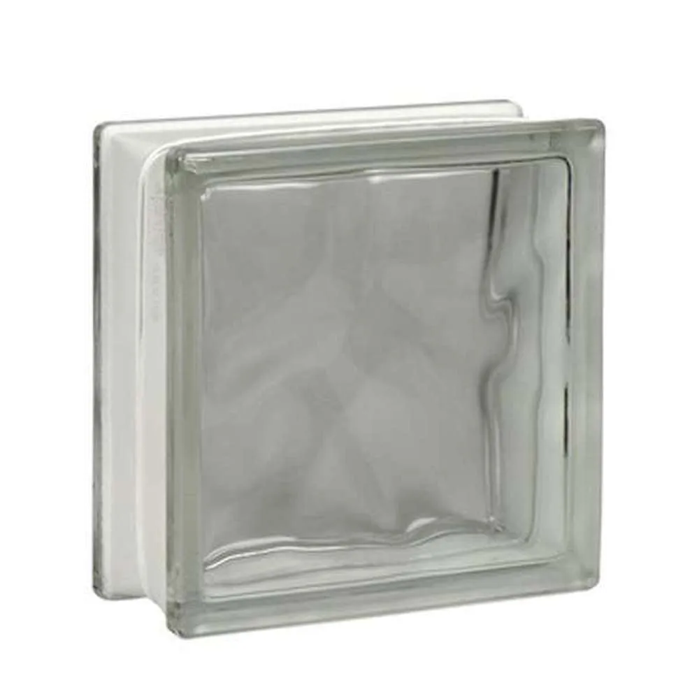 Glass Block 190 x 190 x 80mm (Sea Wave Clear)