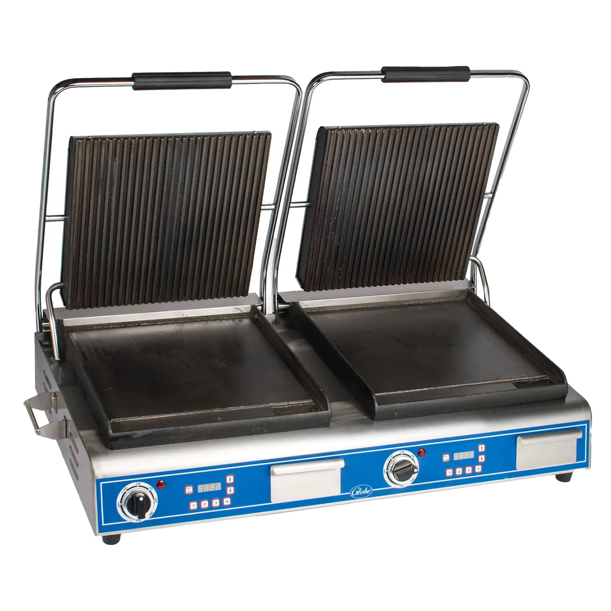 Globe GPGSDUE14D Deluxe 14" Double Combo Plate Electric Sandwich Grill