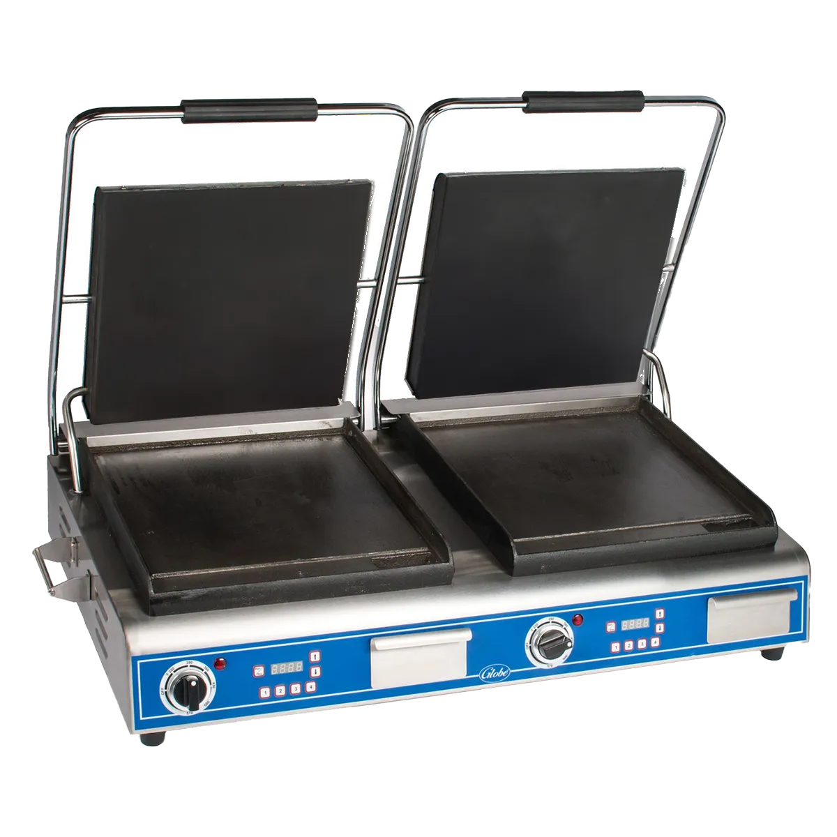 Globe GSGDUE14D Deluxe 14" Smooth Plate Electric Sandwich Grill