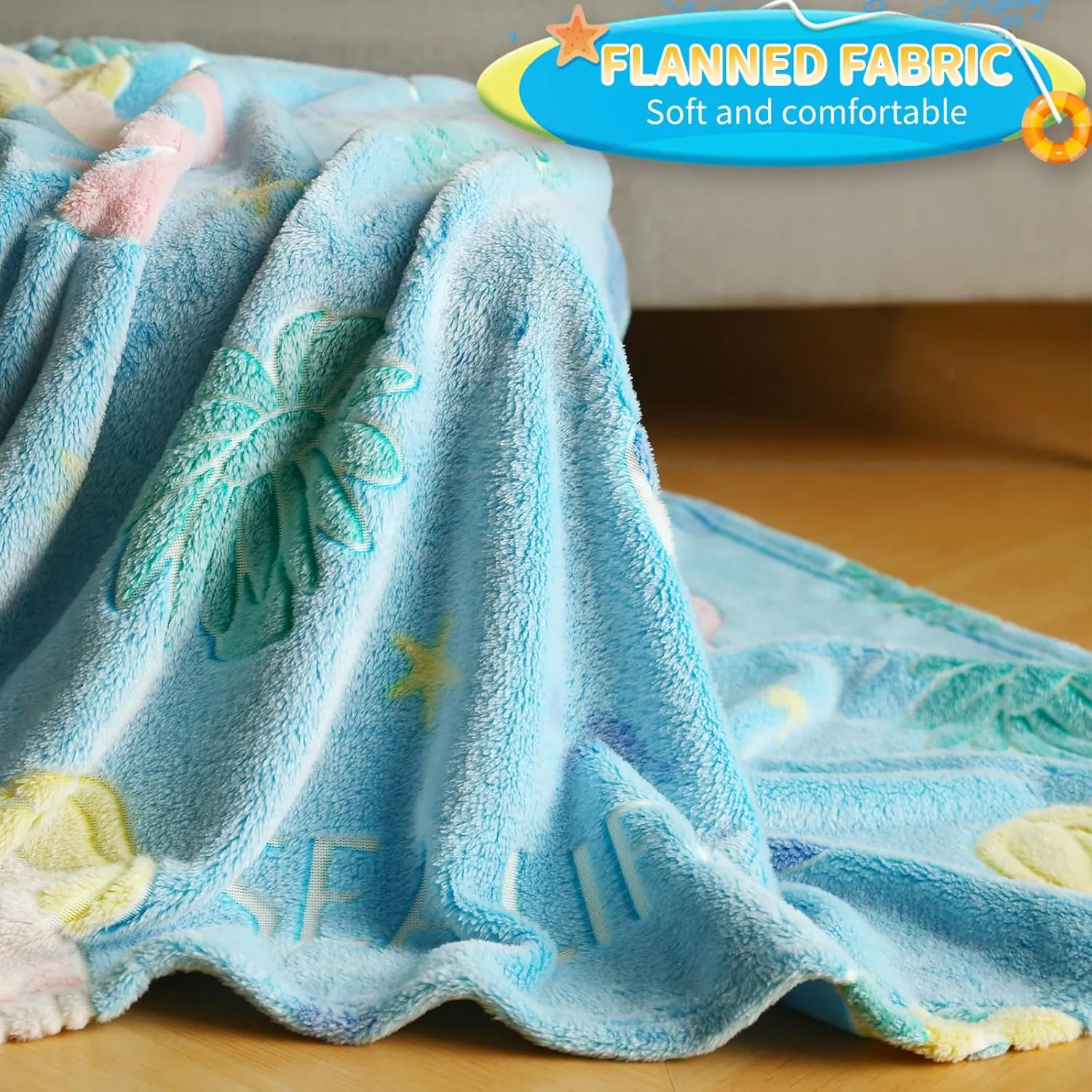 Glow in The Dark Blanket Mermaid Whale Gifts for Girls Boys, Soft Marine Life Blanket 3 4 5 6 7 8 9 10 Year Old Girl Gifts, Toddler Girls Toys Age 6-8, Gifts for Girls Birthday, 50"" x60, Blue