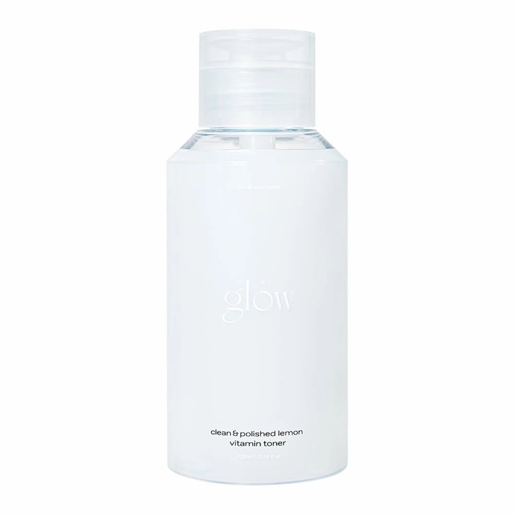 glow clean & polished lemon vitamin toner : hydrating vitamin toner with hyaluronic acid for radiant and glowing skin, cruelty-free, vegan & artificial fragrance-free, 10 fl oz