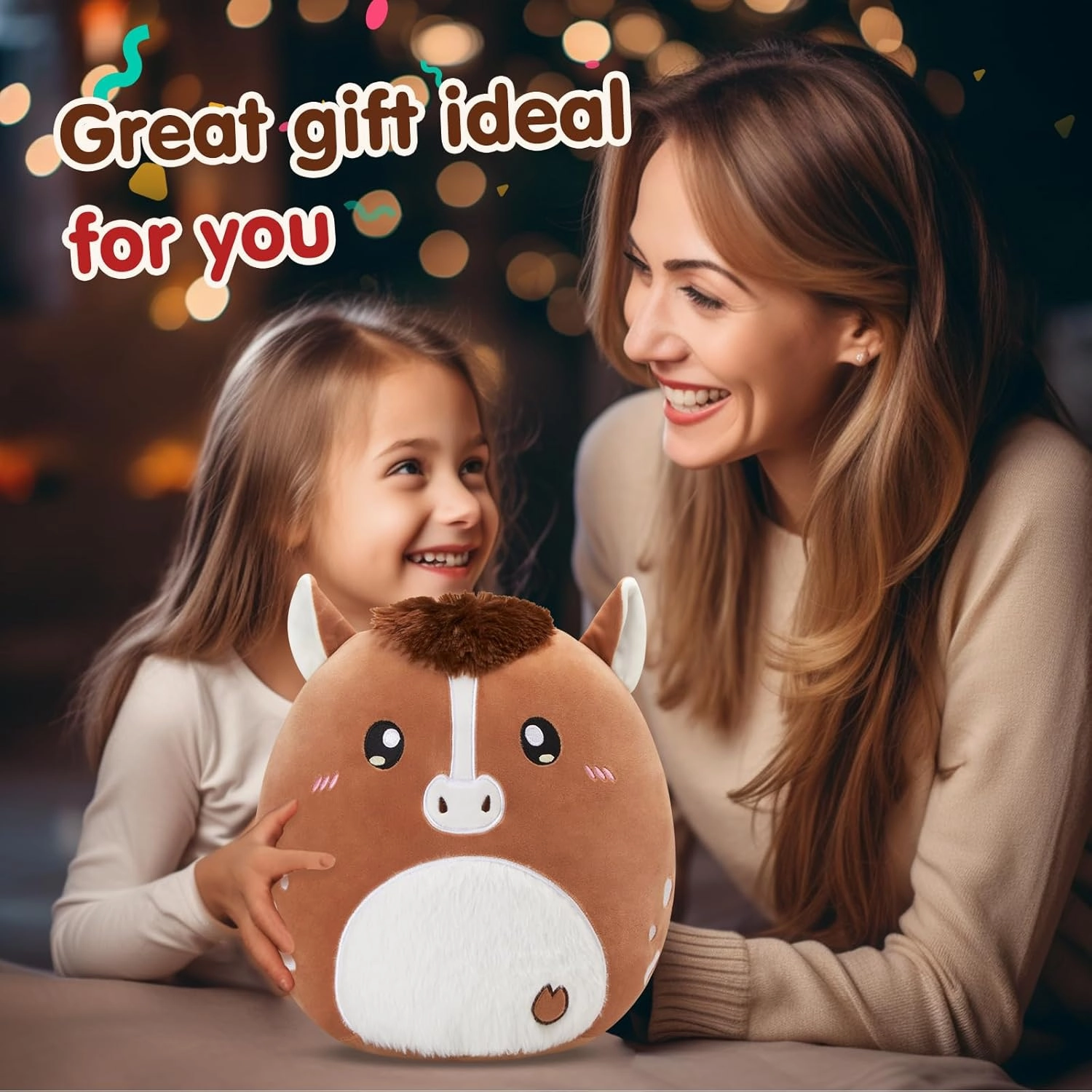 Glow Guards 12-Inch Quarter Horse Plush Pillow Cute Horse Stuffed Animal Soft Plush Toy Stuffed Animals Birthday Gift for Boys Girls Kids