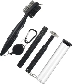 Golf Club Groove Sharpener Brush Set Professional Cleaning Kit Compact for Travel