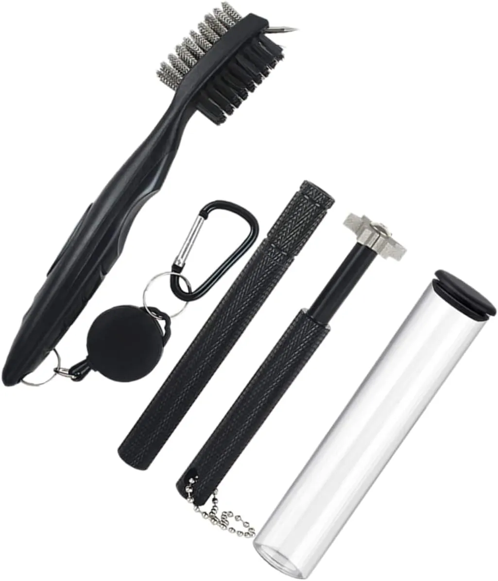 Golf Club Groove Sharpener Brush Set Professional Cleaning Kit Compact for Travel