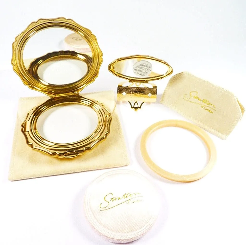 Gorgeous Unused Stratton Vanity Set In Original Case LILAC MUSK 1990s
