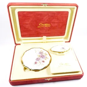 Gorgeous Unused Stratton Vanity Set In Original Case LILAC MUSK 1990s