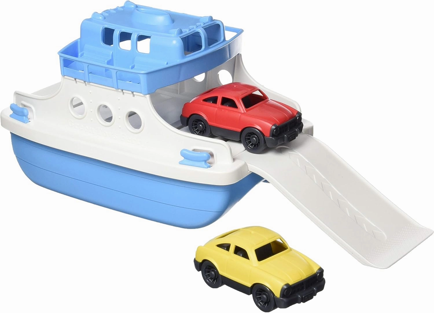 Green Toys Ferry Boat, Blue/White 4C - Pretend Play, Motor Skills, Kids Bath Toy Floating Vehicle. No BPA, phthalates, PVC. Dishwasher Safe, Recycled Plastic, Made in USA.