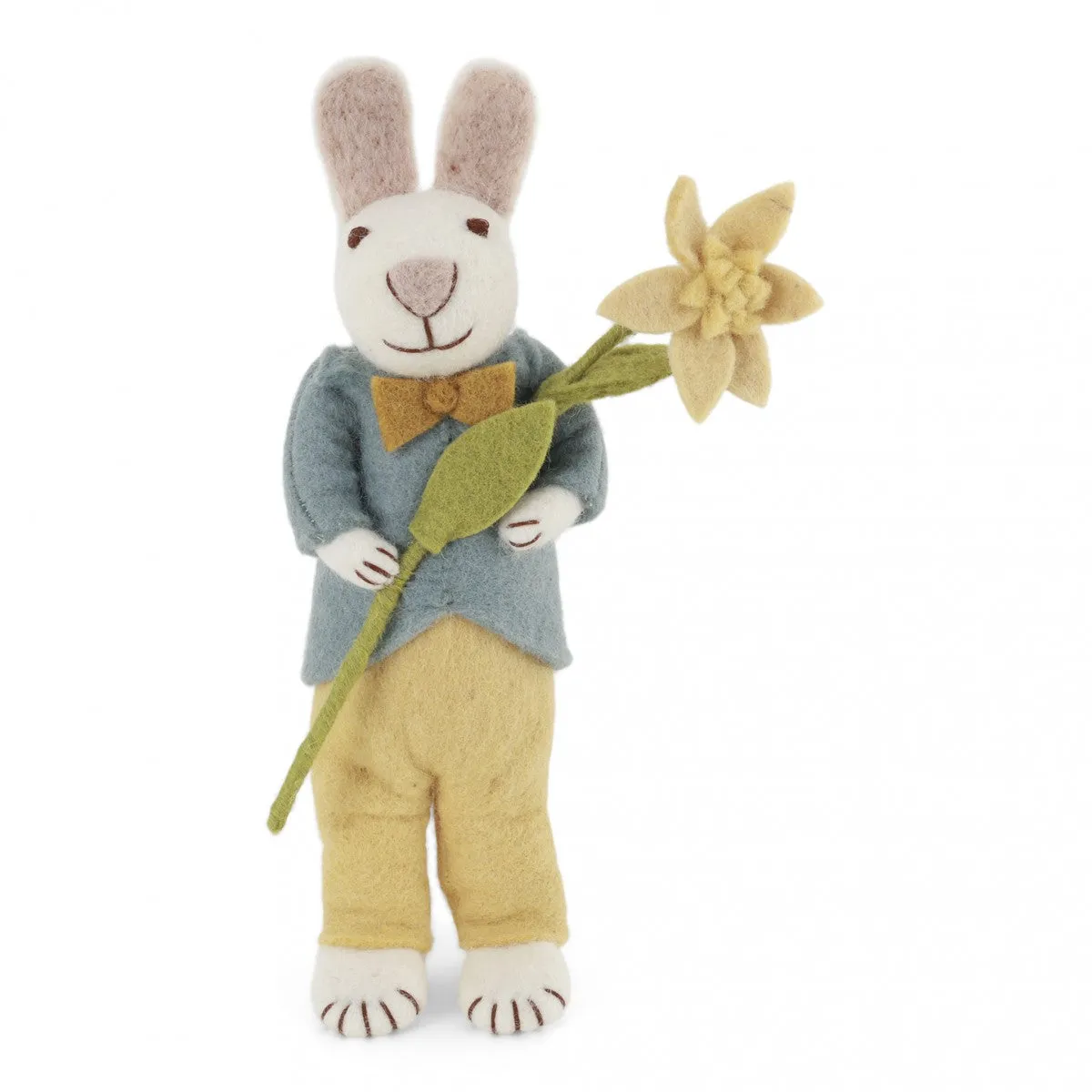 Gry & Sif - Bunny with Blue Jacket & Narcissus Flower