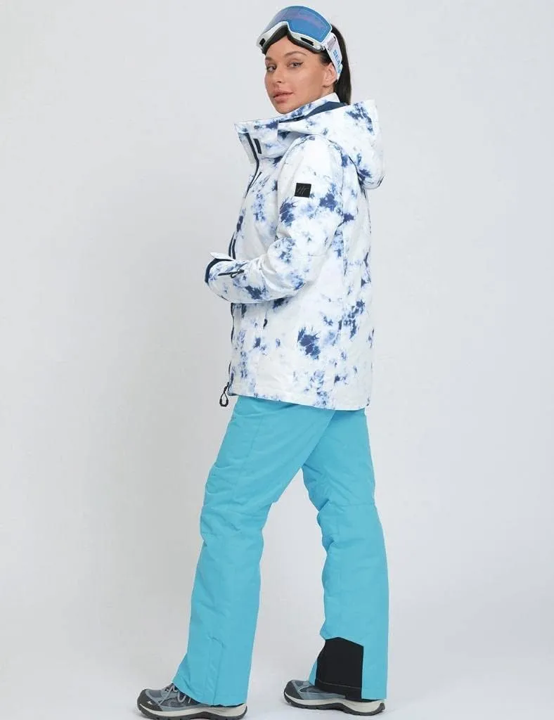 GS SNOWING Women's Ski Jackets and Pants Set Windproof Waterproof Colorful Snowboard Snowsuit
