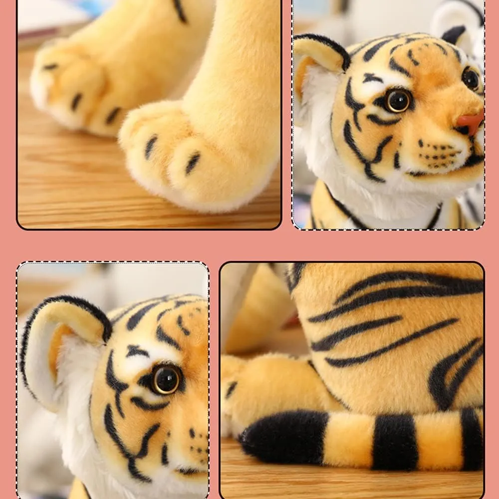 GUDVES Stuffed Toy, Tigers Plush Animal - White Tiger, 11.8 in Polyester, Lifelike Stuffed Animal for Boy Baby, Kids Toy