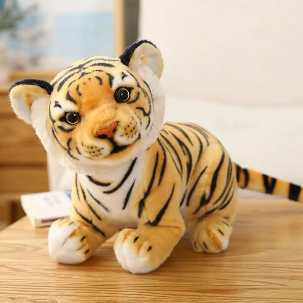 GUDVES Stuffed Toy, Tigers Plush Animal - White Tiger, 11.8 in Polyester, Lifelike Stuffed Animal for Boy Baby, Kids Toy