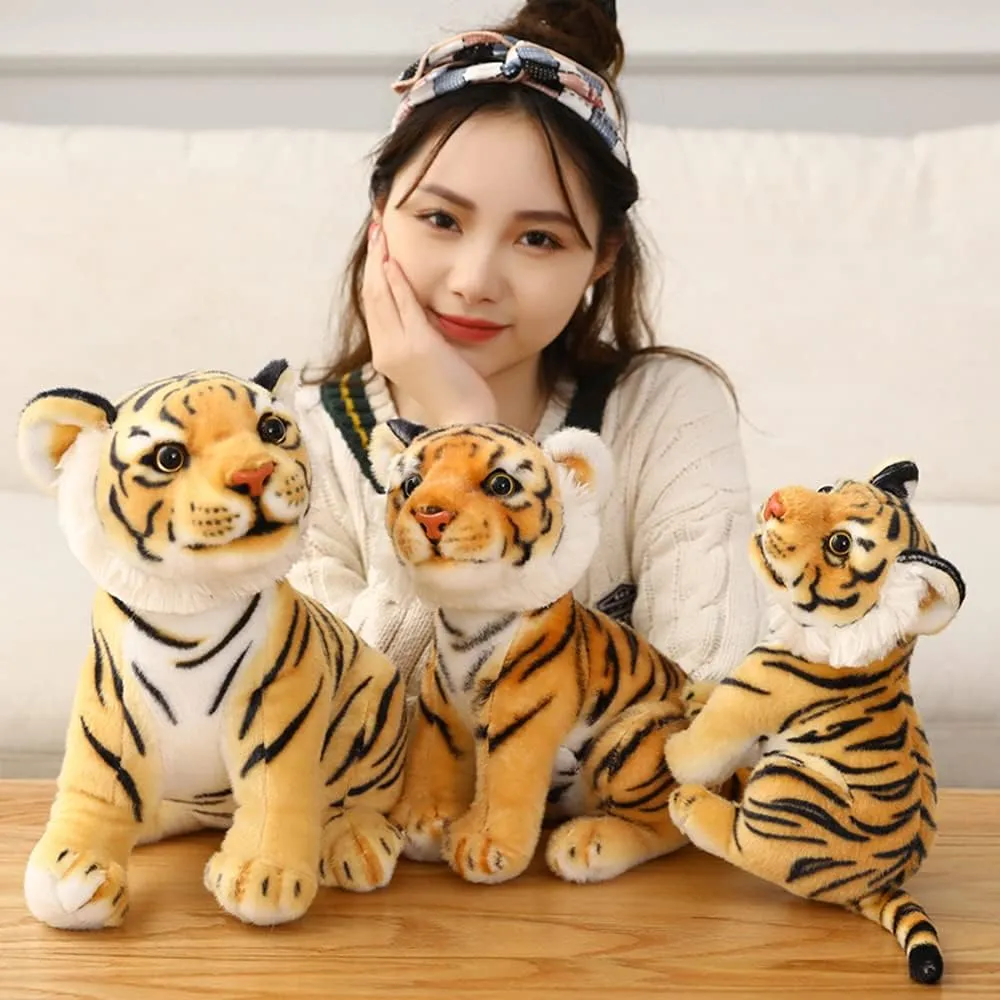GUDVES Stuffed Toy, Tigers Plush Animal - White Tiger, 11.8 in Polyester, Lifelike Stuffed Animal for Boy Baby, Kids Toy