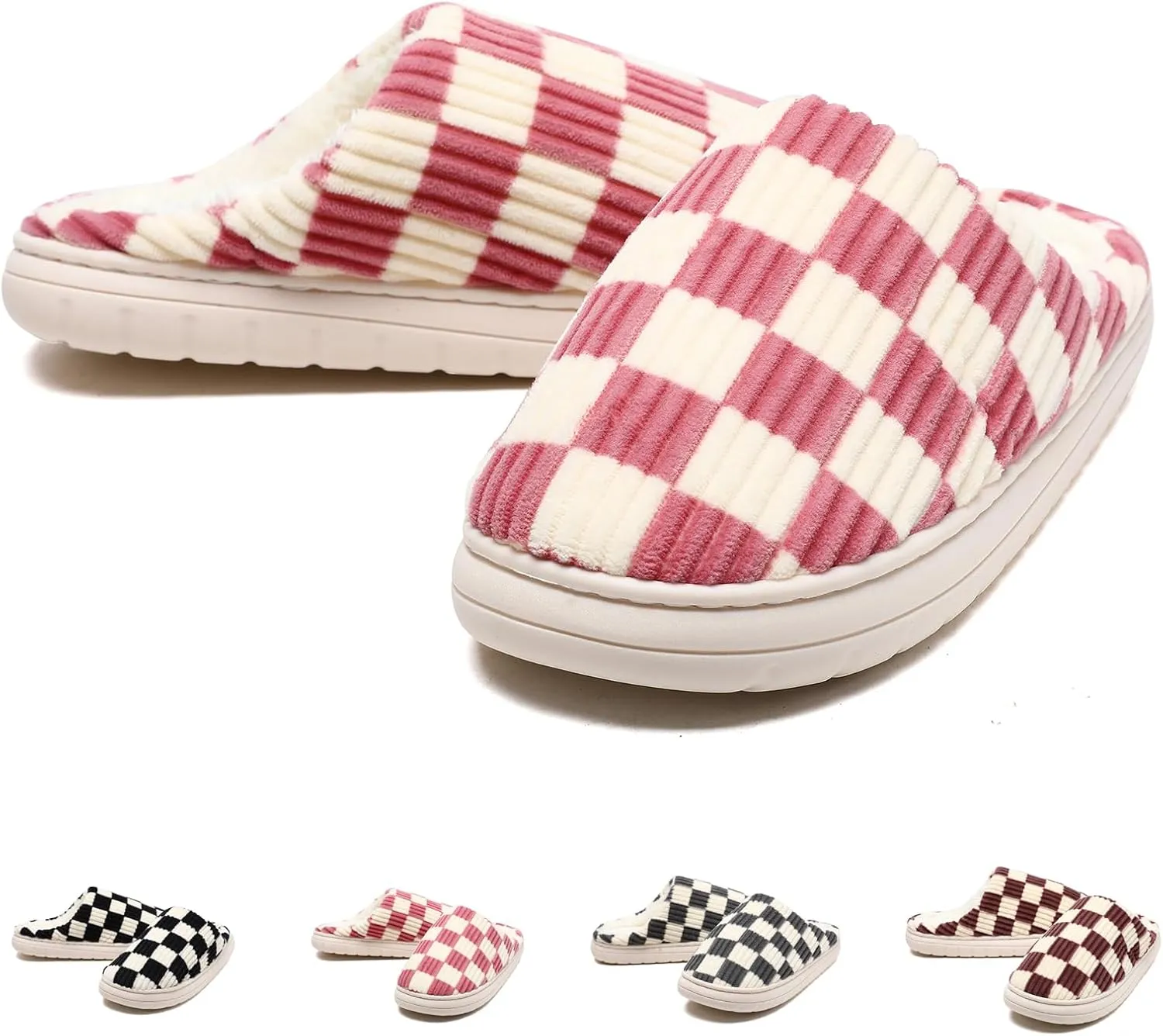 Guyarns House Slippers for Women & Men - Fuzzy, Casual Indoor/Outdoor Shoes with Memory Foam & Faux Fur Lining