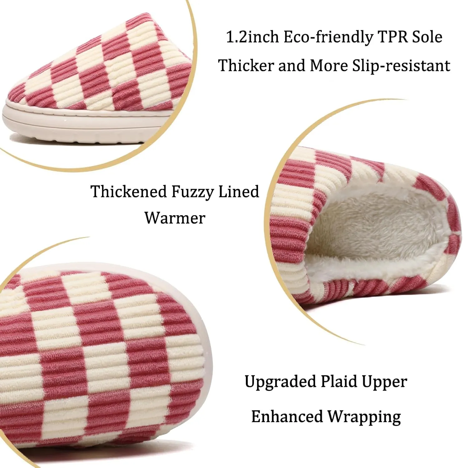 Guyarns House Slippers for Women & Men - Fuzzy, Casual Indoor/Outdoor Shoes with Memory Foam & Faux Fur Lining