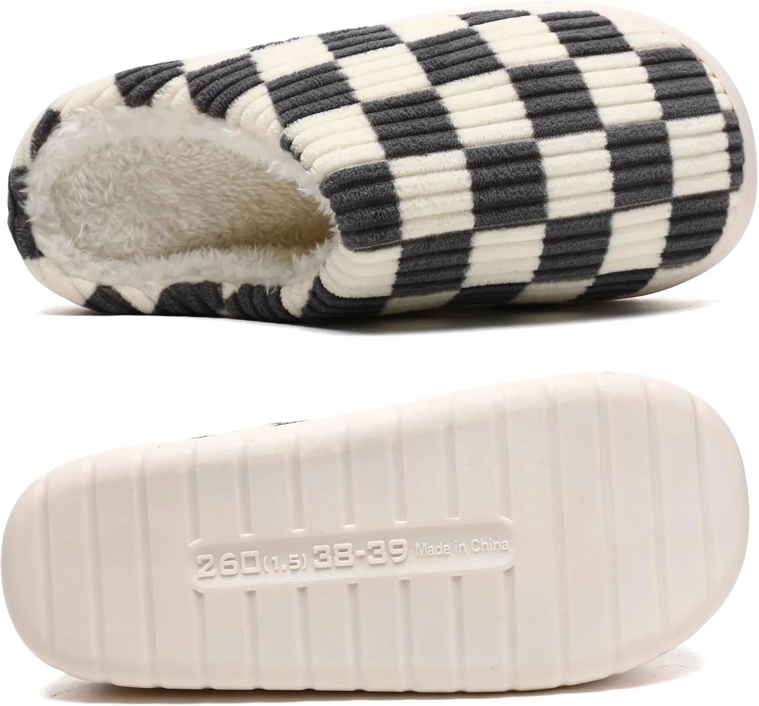 Guyarns House Slippers for Women & Men - Fuzzy, Casual Indoor/Outdoor Shoes with Memory Foam & Faux Fur Lining