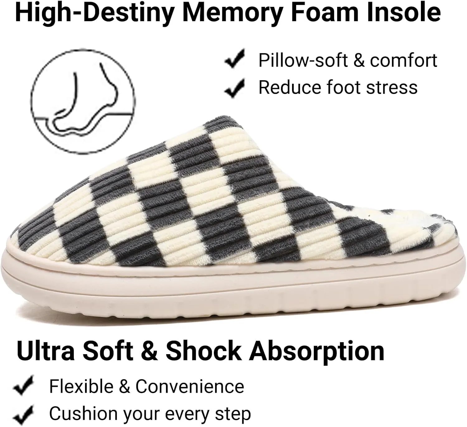 Guyarns House Slippers for Women & Men - Fuzzy, Casual Indoor/Outdoor Shoes with Memory Foam & Faux Fur Lining