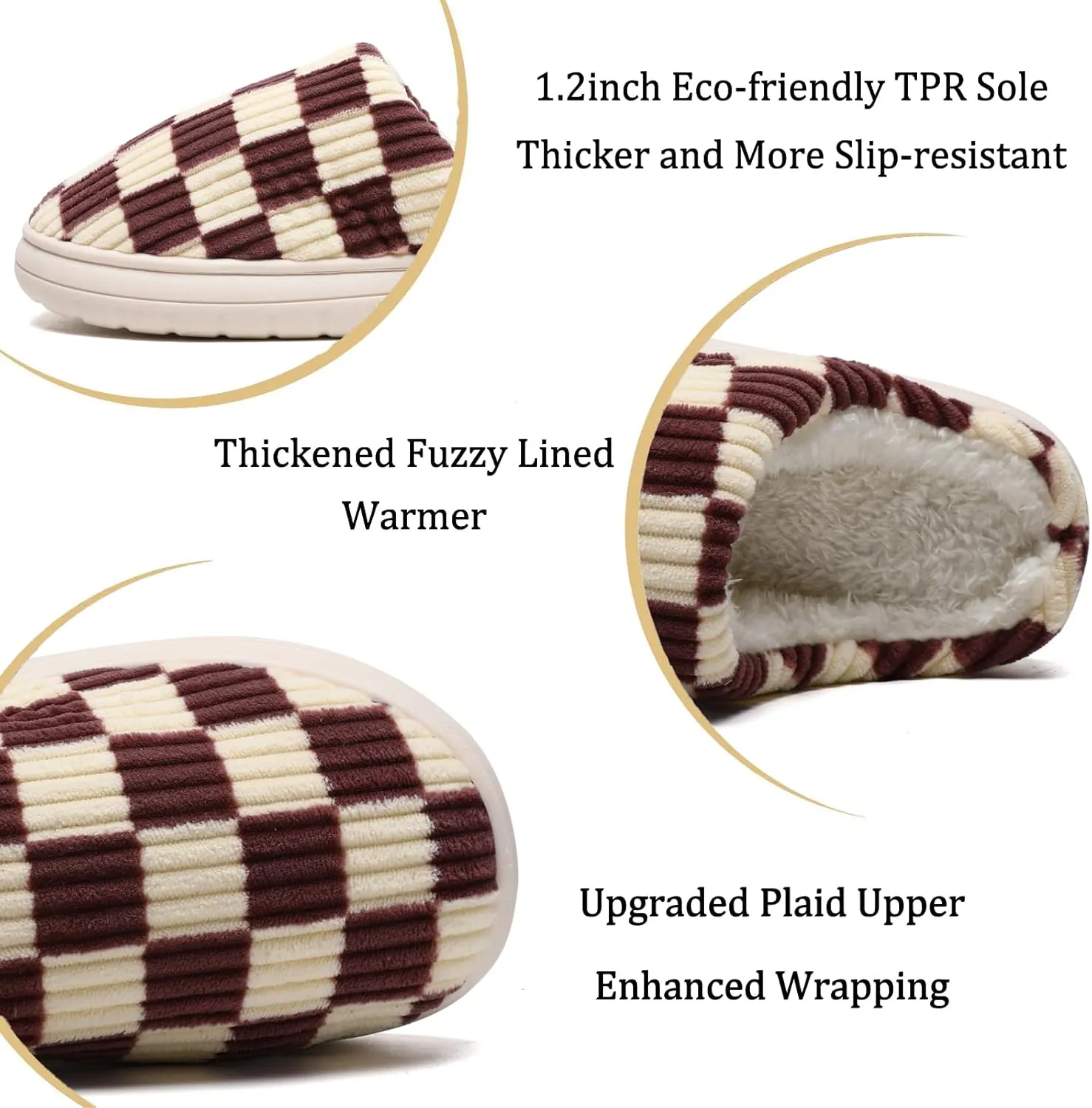 Guyarns House Slippers for Women & Men - Fuzzy, Casual Indoor/Outdoor Shoes with Memory Foam & Faux Fur Lining
