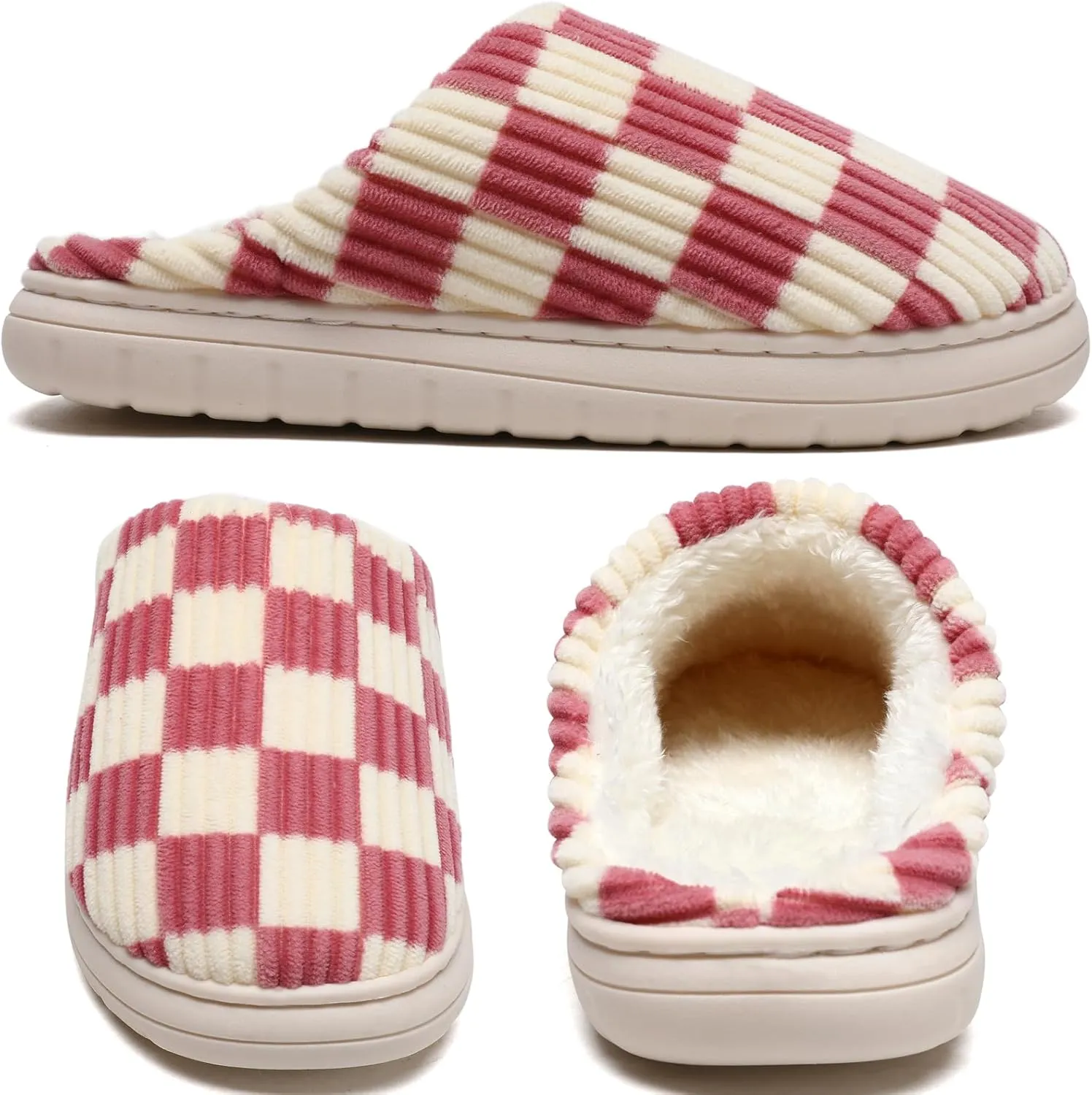Guyarns House Slippers for Women & Men - Fuzzy, Casual Indoor/Outdoor Shoes with Memory Foam & Faux Fur Lining